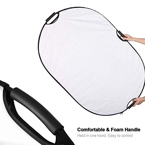 Selens 5-in-1 Oval Reflector with Handle for Photography Photo Studio Lighting & Outdoor Lighting (48 x 72 Inch) - size: 48 x 72 Inch Oval Reflector