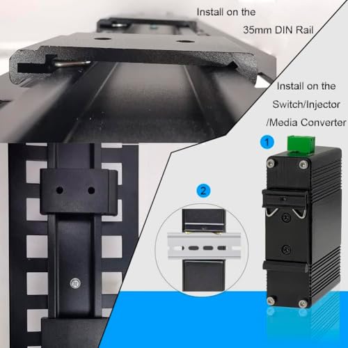1.08" Width DIN Rail Mounting Clip, Universal Aluminum Alloy Bracket, Snap-in Fixed Clamp for 35mm Slotted DIN Rail, 4-Pack - size: 1.08 Width DIN Rail Mounting Clip
