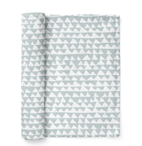 Mini Wander Swaddles for Newborns Muslin Swaddle Blankets - Breathable Soft Gender Neutral Receiving Blanket Baby Essentials | 47 x 47 Cotton - (Mountains (Ice Blue)) - color: Mountains (Ice Blue)