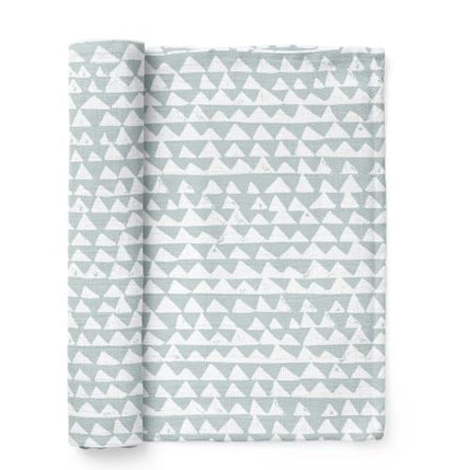 Mini Wander Swaddles for Newborns Muslin Swaddle Blankets - Breathable Soft Gender Neutral Receiving Blanket Baby Essentials | 47 x 47 Cotton - (Mountains (Ice Blue)) - color: Mountains (Ice Blue)