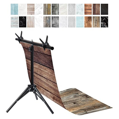 Photography Backdrops 22 x 34 in Small Product Background 12 Pcs 24 Patterns Flat Lay Backdrop Photography Backgrounds with Stand Tabletop Photo Shoot for Food Jewelry Cosmetics (Textured) - color: Textured