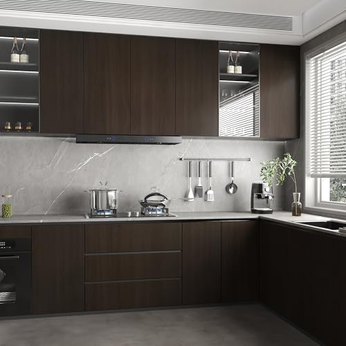 Wood Grain Wallpaper Dark Peel and Stick Wallpaper Self Adhesive Brown Contact Paper Waterproof Walnut Wood Vinyl Wrap Natural Texture Wall Covers for Kitchen Cabinet Counter Wrap Cupboard RV 16"x354" - color: Chocolate Brown, size: 15.7" x 354"