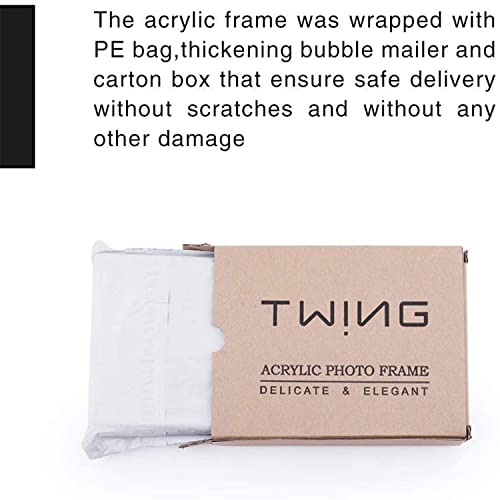 TWING 3 Pack 4 x 6 Acrylic Frame,Acrylic Picture Frames Horizontal Magnet Double Sided 4x6 Picture Frame,10+10MM Thick Clear Frameless Desktop Display Magnetic Block Photo Frame Gift Ideal - size: 4x6" 3pack
