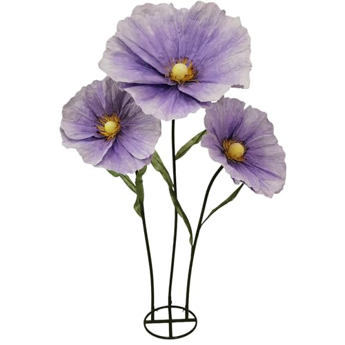 Giant Flowers for Decoration, 5.3ft Standing Large Paper Artificial Flowers, Wedding Decorations For Reception, Birthday Halloween Party Background, Photographic Props, Shop Window Display, Home Décor - color: Medium Purple, size: 1 Base