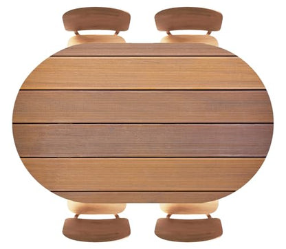 Oval Fitted Tablecloth Wooden Texture Background Waterproof Wipeable Elastic Edged Tablecloths Wrinkle Resistant Table Cover for Holiday Picnic Party UseFits 52"x70" Oval Tables, Style219 - color: Wood Texture -10, size: 70" x 52" (Oval)