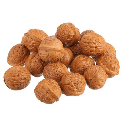 uxcell 20pcs Fake Walnut, Artificial Lifelike Walnut Decoration Fake Fruit Model for Photography Prop Kitchen Decoration, Brown