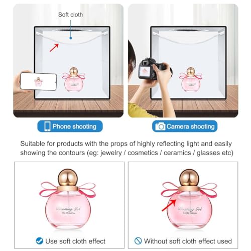 Light Box Photography, Photo Box 12" Folding Photo Box for Product Photography, Dimmable Ring Light(120 LEDs,CRI>95,3200-6000K),6 Backdrops-Photo Light Box for Product & Smartphone YouTube Videos - size: 12inch