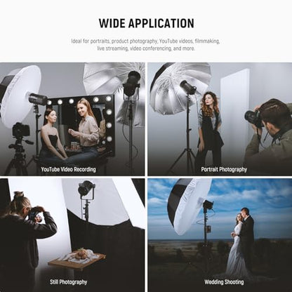 NEEWER 41"/104cm Parabolic Reflective Umbrella Photography with Silver Inner, Soft Lighting with Diffuser Cover, Bag, Quick Fold for Camera Photo Studio Video Light Shooting Monolight Flash, NS1U - color: Silver, size: 41"