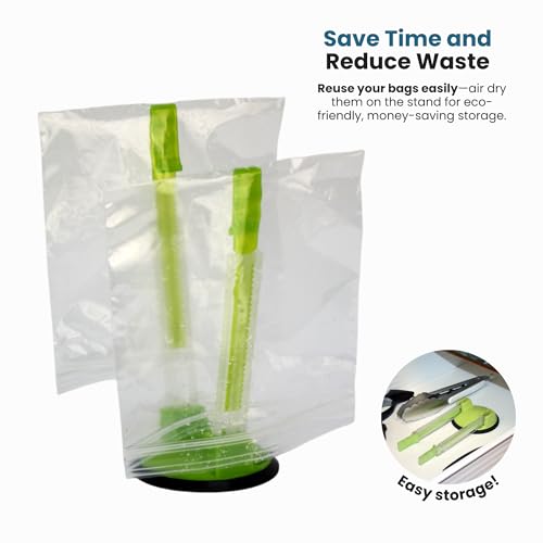 Original Jokari Adjustable Baggy Rack Stand 1 Pack. Prop Plastic Ziploc Freezer Storage Bags Open Hands-Free To Pour Leftovers, Snacks and Meal Prep Ingredients With No Food Spills or Kitchen Mess. - size: Single Unit