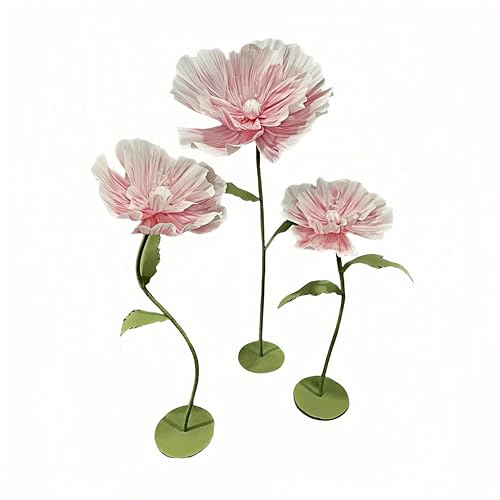 SAVITO Giant Flowers for Backdrop 5.58ft Huge EVA Artificial Flowers, Wedding Decorations for Reception Artificial Spring Flowers Outdoor Party Decor Shop Window Flower Display Home Decor (3P*Pink) - color: 3p*pink