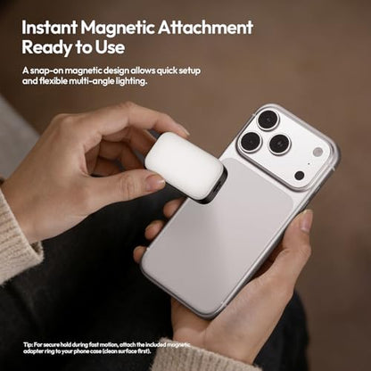 Ulanzi M02 MagSafe Selfie Light Portable Mini Magnetic Phone Flash Light with Bluetooth for iPhone 7W Rechargeable Photography Vlog Fill Light for Content Creators Video Tiktok Night Photos