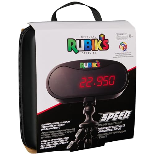 Rubik’s Cube, Mini Timer Display & Stand, Includes Case, Clear Display Device & Adjustable Stand for At-Home Speedcubing Practice, Brain Teaser Puzzle for Adults, Fidget Toy for Kids, Ages 8 & Up - color: Rubiks Mini Timer Stand, Includes Case