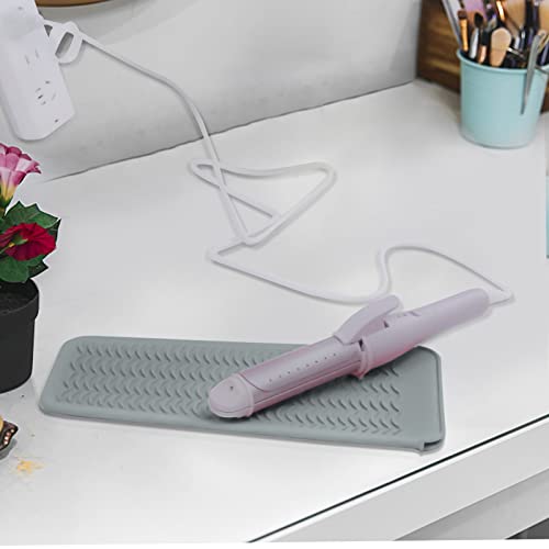 1Pack Silicone Heat Resistant Mat Pouch for Hair Straightener, Curling Iron, Flat Iron and Hot Hair Tools Grey - color: Grey, size: 1 Pack