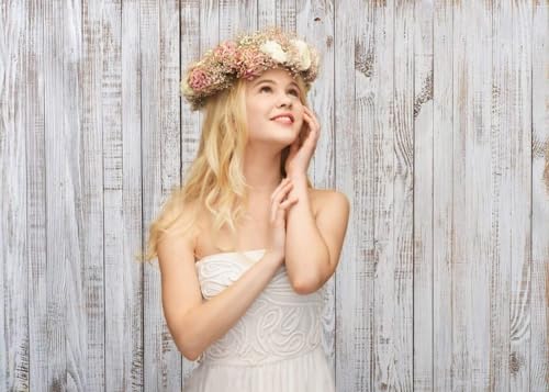 Wood Backdrop for Photoshoot - Vintage Wooden Picture Photography Background - White Gray Retro Rustic for Kids Adult Photo Booth Video Vinyl Studio Props 10x10ft - size: 10x10ft