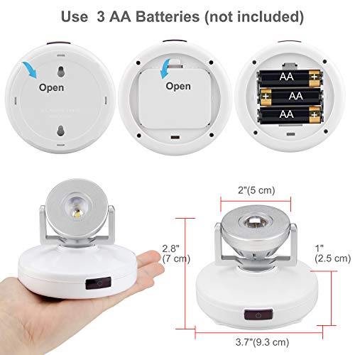 BIGMONAT Battery Operated Spotlight, Wireless LED Accent Lighting for Wall Picture Painting, Color Changing Up Light with Remote and Timer for Artwork Dartboard Plant Tree, Brightness Dimmable - color: Silver+White 1 Pack, size: Battery Powered