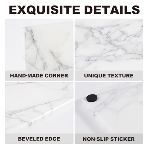 Natural Marble Cutting Boards for Kitchen - 12" x 8" Multi-Purpose Pastry Marble Tray Cheese Board Marble Slab for Counter, Bathroom Perfume Tray Jewelry Candle Plate (Arabescato) - color: Arabescato, size: 12" x 8" x 0.4"