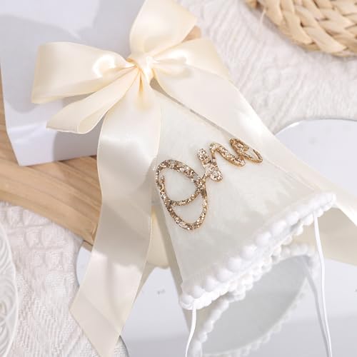 Boho Beige Bow Half Birthday hat-1/2 Birthday Decorations,Glitter Number Cone Hat,Princess Hat,Photo Props Cake Smash - color: White Bow Hat1