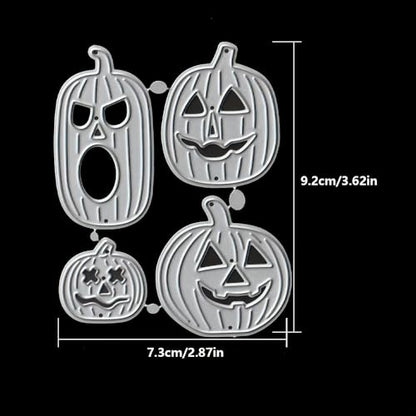 Lapoo Festivals Metal Cutting Die for Scrapbooking - Durable, Cut Stencils for DIY Scrapbook Photo Album Decorative Paper Card, Card Making Supplies (4-Piece Halloween Pumpkin Set 2.9 x 3.6 in) - style: 4-Piece Halloween Pumpkin Set 2.9 x 3.6 in