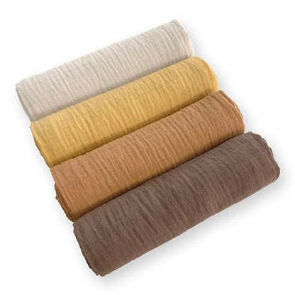 SwaddleDesigns Cotton Muslin Swaddle Blankets for Baby Boy & Baby Girl, Set of 4, Neutral Receiving Blankets for Newborn, Baby Registry & Gift, 46x46 inches, Warm Glow - color: Warm Glow