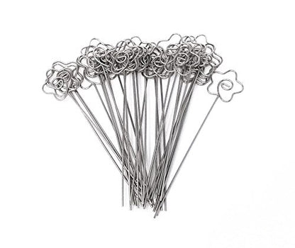 Honbay DIY Flower Shape Ring Loop Craft Wire Clip Table Card Note Photo Memo Holder Metal Clamp Clay Cake Decoration Accessories, 30 Piece