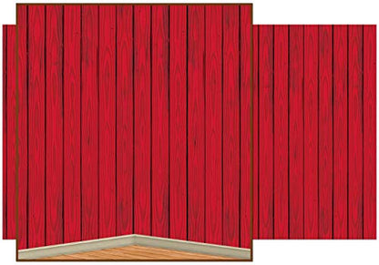 Red Barn Siding Backdrop Party Accessory (1 Count) (1/Pkg) - style: Red Barn Siding