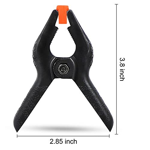 12 Packs of 3.5 inch Black Multipurpose Professional Plastic Heavy Spring Clamps，Plastic Clamps Available Home Improvement,Craftsmanual,Backdrop Stand,Photo Backdrop Clips