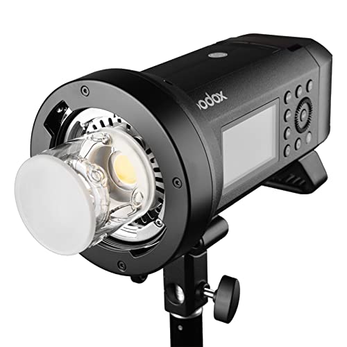 Godox AD400Pro 400Ws Studio Outdoor Strobe Flash Kit, TTL 1/8000s HSS 2.4G GN72 Monolight Light, Lithium Battery with AD-S65S 26"/65cm Godox Mount Grid Softbox, Barn door, Umbrella, Standard Reflector
