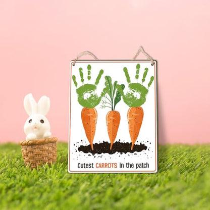 Cute Carrot Patch Wooden Plaque, Baby's First Easter Carrot Sign, First Easter Gifts for Babies Toddler, Holiday Home Decor, Baby Milestone Announcement Photo Props, Cutest Carrots In The Patch