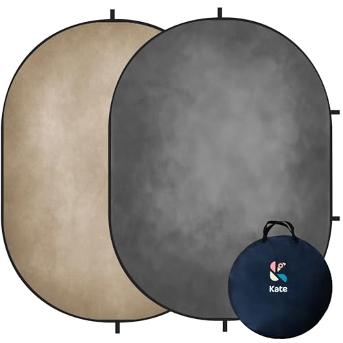 Kate 5x6.5ft(1.5x2m) Collapsible Backdrop Brown Grey Texture Pop up Backgrounds Folding Photography Backdrops Photoshoot Prop