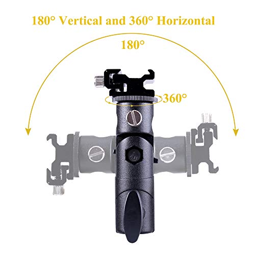 FOTYRIG Camera Speedlite Mount Flash Stand Bracket Umbrella Holder Shoe Mount Compatible with Nikon Pentax Olympus Nissin Metz and Other Speedlite Flashes E Type-2 Pack