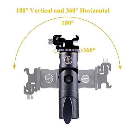 FOTYRIG Camera Speedlite Mount Flash Stand Bracket Umbrella Holder Shoe Mount Compatible with Nikon Pentax Olympus Nissin Metz and Other Speedlite Flashes E Type-2 Pack