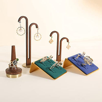 Green small felt ring holder display, gold ring jewelry stand, ring storage organizer【Velvet Ring Holder-Green 】 - color: Green
