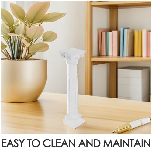 European Style Roman Column Decorative Pillar Statue, Mini Ornament for Home Desktop Decor, Wedding Photo Shoot Photography Prop - size: 24.50X6.00X5.30CM