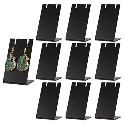 PH PandaHall 10pcs Acrylic Earring Holder Black Earring Display Stands L-shape Ear Organizer Dangling Earring Stands for Earring Necklace Jewelry Shows Retail Photography Props, 1.7x1.4x3 inch - color: Black