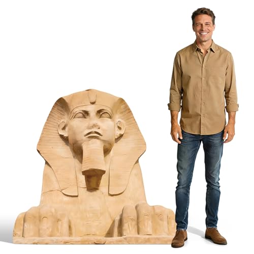 3.8 Ft Sphinx Cardboard Cutout Life Size Egyptian Statue Standee Ancient Egypt Stand Up Backdrop Props for Egyptian Theme Party Decor Indoor Outdoor Classroom Museum Events Photo Booth - color: Sphinx