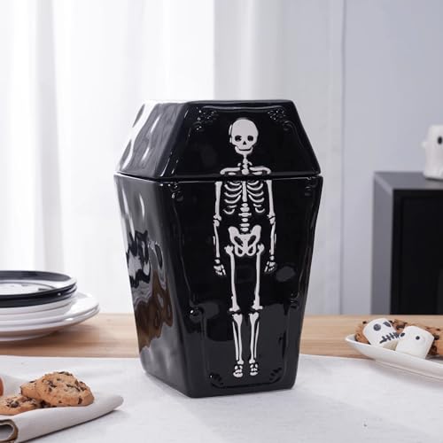 Halloween Ceramic Coffin Cookie Jar