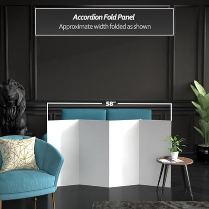 3 ft. Short White Temporary Cardboard Folding Screen - 4 Panels - size: 3 ft Short - 4 Panel