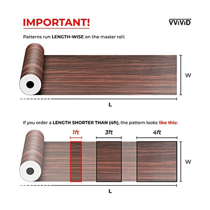 VViViD Red Ash Wood Natural Texture Architectural Vinyl Sheet Film Roll (48 Inch x 6.5ft Large Roll) - size: 48" x 6.5ft Large Roll