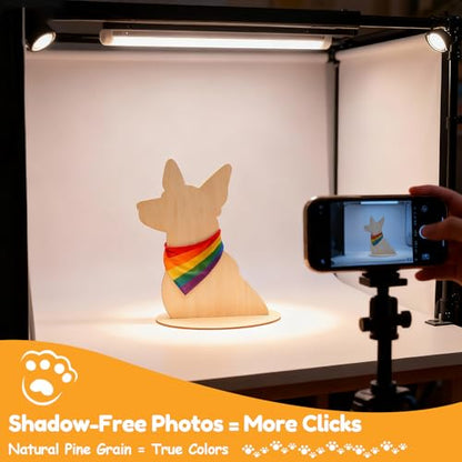 Dog Mannequin,Wood Dog Silhouette Display Stand,Dog Bandanas Display Stand,Pet Bibs and Scarves Display Stands for Shops, Craft Festivals, Trade Shows or Photography Prop(2 Pack )