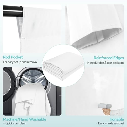 EMART Portable Photography Backdrop Stand Kit 8.5 x 10 ft with 10 x 12 ft White Backdrop, Adjustable Background Support System for Photo Video Studio, Photoshoot, Party, Live Game, Interviews - size: 8.5*10ft Stand/10*12ft Backdrop