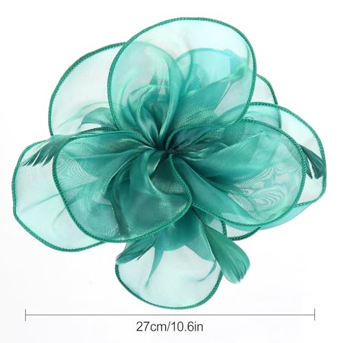 Fascinators Hats with Gloves Set for Women 20s 50s Cocktail Tea Party Wedding Costume Headwear - color: 03-teal