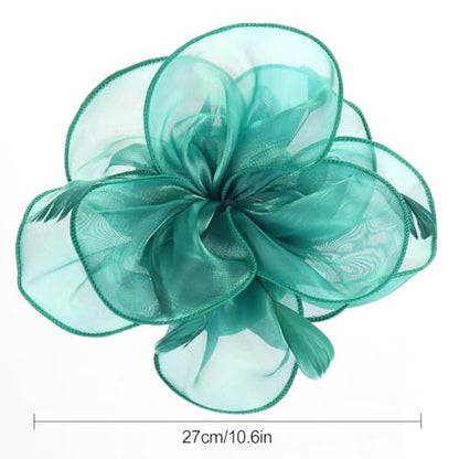 Fascinators Hats with Gloves Set for Women 20s 50s Cocktail Tea Party Wedding Costume Headwear - color: 03-teal