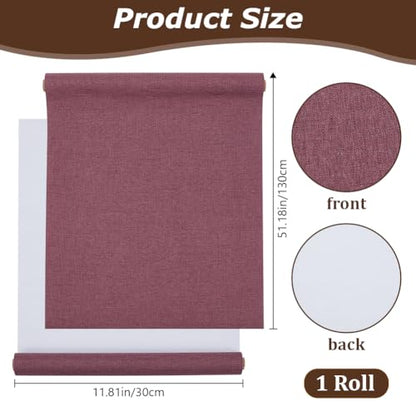 CRASPIRE 51x11.8 Inch Dark Reddish Purple Book Cloth Paper Backed for Book Cover Binding Weave Linen Fabric Surface Protector Book Binding Cloth for Adult Scrapbooking Album DIY Crafts - color: Dark Red Purple