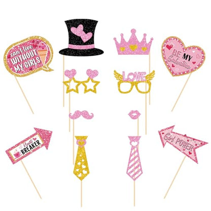 Galentines Day Decorations Photo Props Galentines Day Party Photo Booth Props Kit Ladies Girls Friendship Themed Party Decor Valentine's Day Birthday Party Decoration Supplies 35 Pieces
