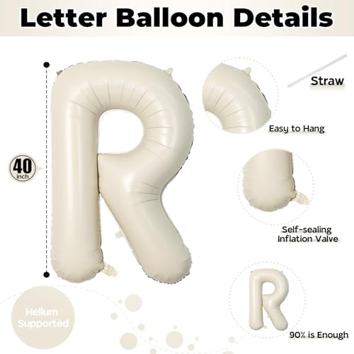 40 Inch Beige BRIDE Balloons Bachelorette for Bridal Shower, Cream White Sand Bride Mylar Foil Banner Letter Sign, Bridal Balloon Banner for Wedding Engagement Bride To Be Party Favors Decorations - color: Cream - Bride