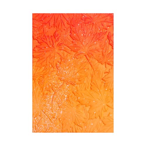 Briartw 3D Embossing Folder for Card Making Adding Textured Detail to Paper Crafting 6.3x4.5inch Clear Texture Plate Perfect for Heavyweight Cardstock (≥250gsm/92lb),Maple Leaf Texture Template - color: Maple Leaf