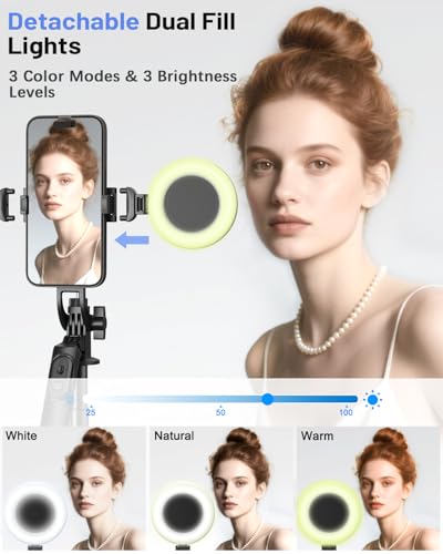 Vlogging Kit for iPhone/Android, 71" Selfie Stick Tripod for iPhone with Fill Light, Wireless Mic & Remote, Adjustable Aluminum Phone Tripod for TikTok/YouTube Content Creator Essentials Starter Kit‌