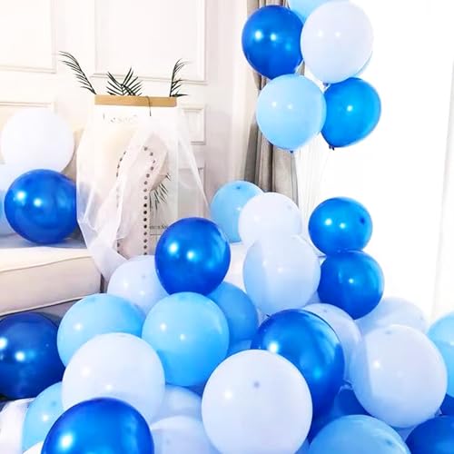 Light Blue Balloon 110pcs, 12 Inch Thickened Latex Party Balloons Helium Bright Color for Birthday Baby Shower Wedding Party Supplies Arch Garland Decoration - color: B22-light Blue, size: 12inch (Normal)