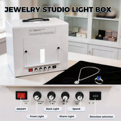 Professional Jewelry Photography Light Box Kit, High Brightness Jewelry Photo Softbox, 360° Rotating Turntable Ring Studio Kit, Dimmable LED Lights for Accessories Product Listings(Tv30) - size: Tv30