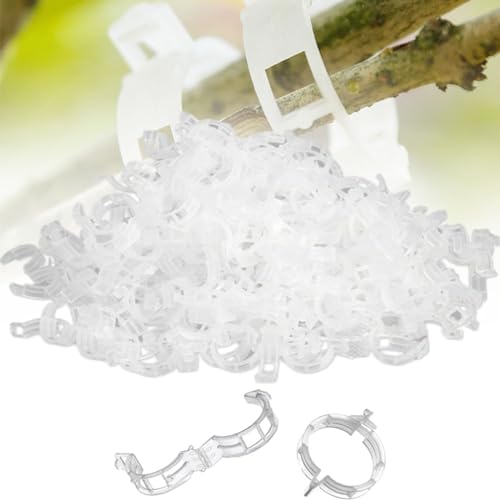 Secured Plastic Plant Clip, 2024 Upgraded Plant Support Clips Reusable Garden Clips 50Pcs, Plant Support Clips Garden Climbing Vines Fixing Clip Trellis Clips Climbing Tomato Clips (50, White) - color: White